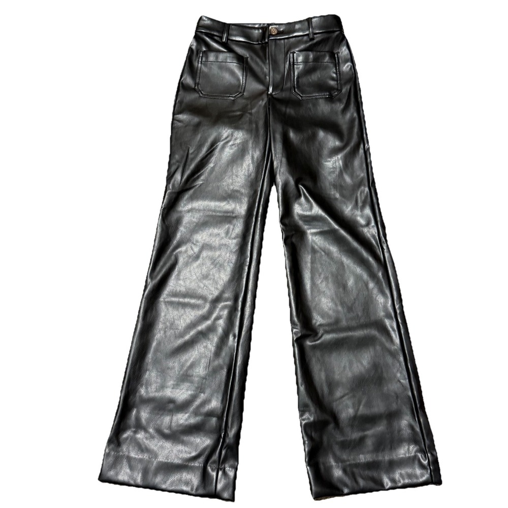 J Crew Lizzie high rise patch pocket faux leather pant Womens 24 **new**